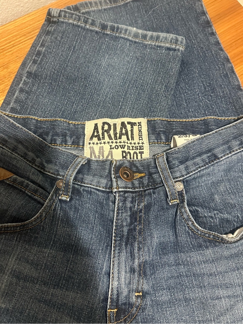 Ariat Mens M4 Low Rise Boot Cut Jeans Denim Blue Size 29x34 Ranch Wear Cowboy